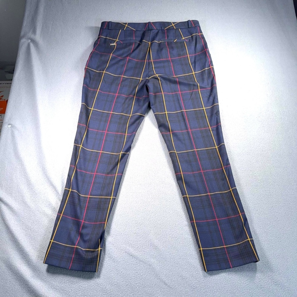 Tommy Hilfiger Womens Size 10 Windowpane Ankle Pants Blue Plaid 34x29